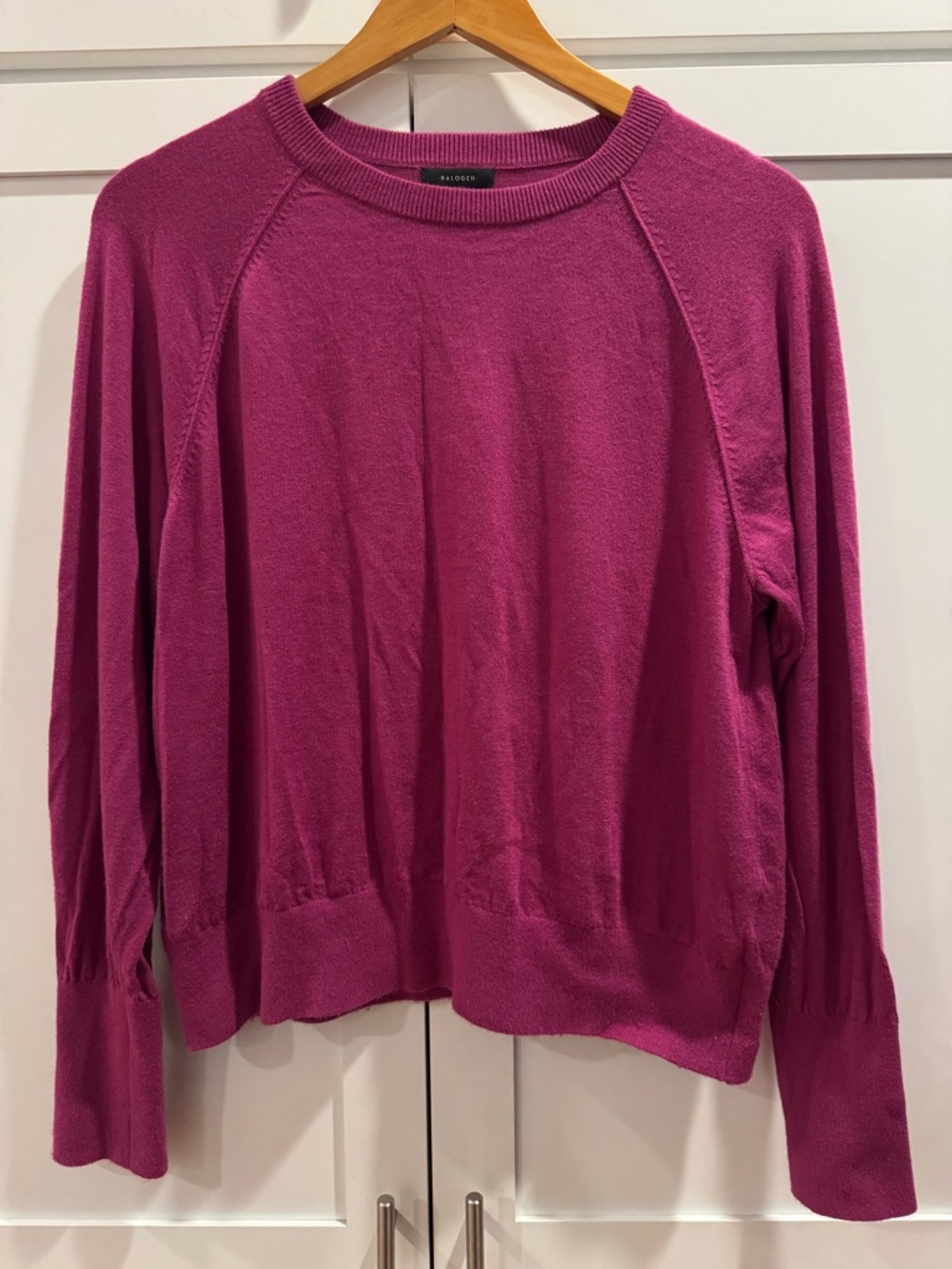 Halogen Magenta Crew Neck Sweater Small